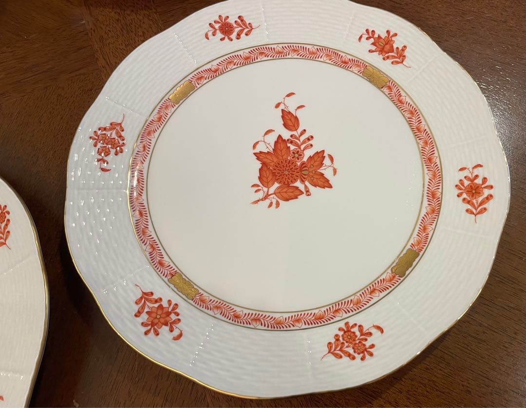 ヘレンド アポニー オレンジ 平皿8枚セット