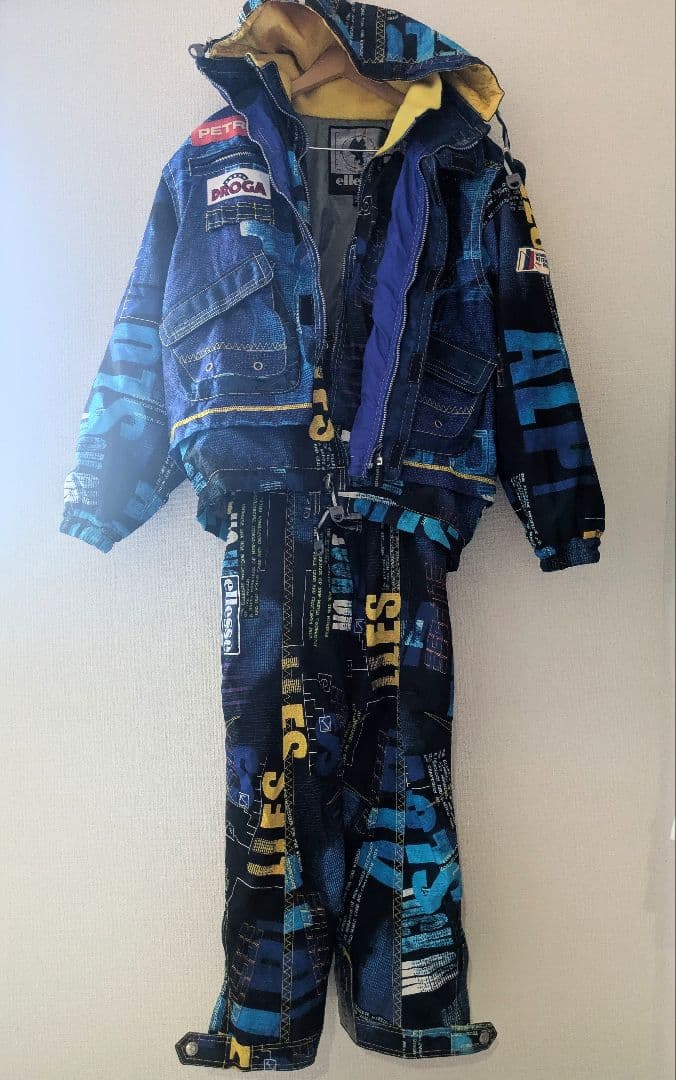 ellesse エレッセ スキーウェア 青 メンズ L つなぎ ジャケット