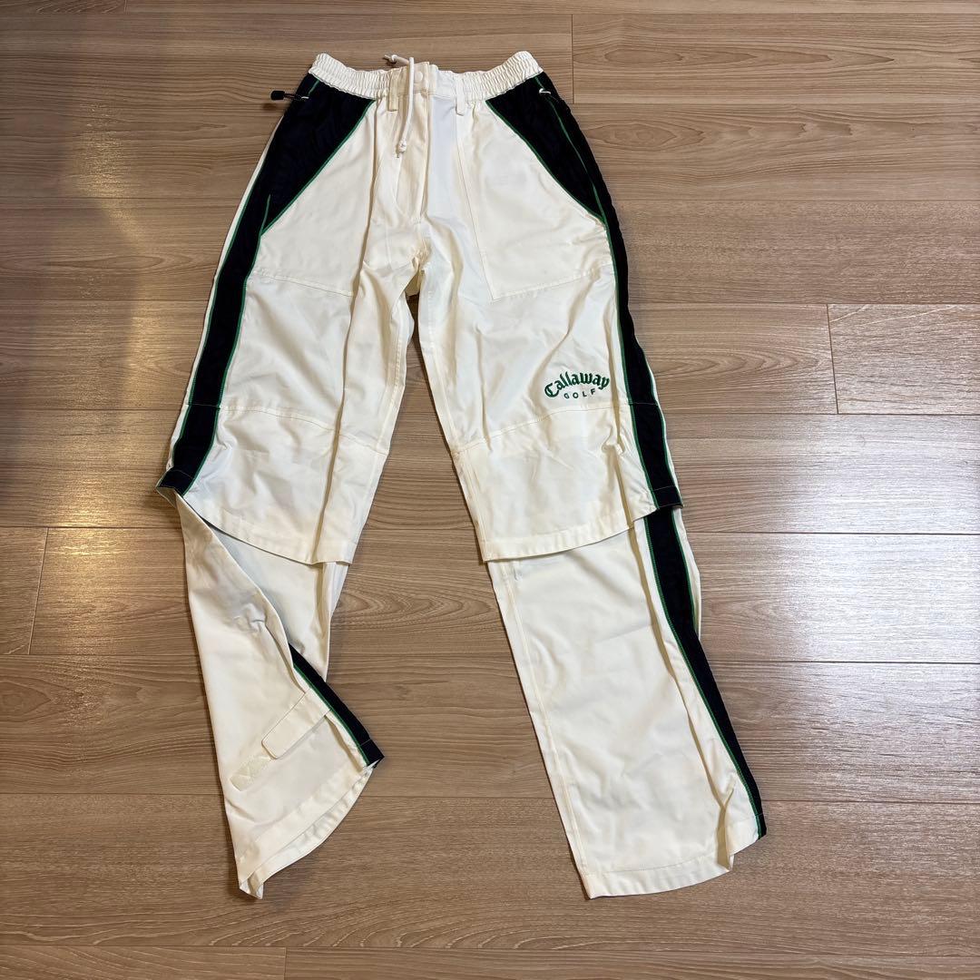 Callaway 2WAYレインウェアセット 緑の線とマーク&マンシングシャツM