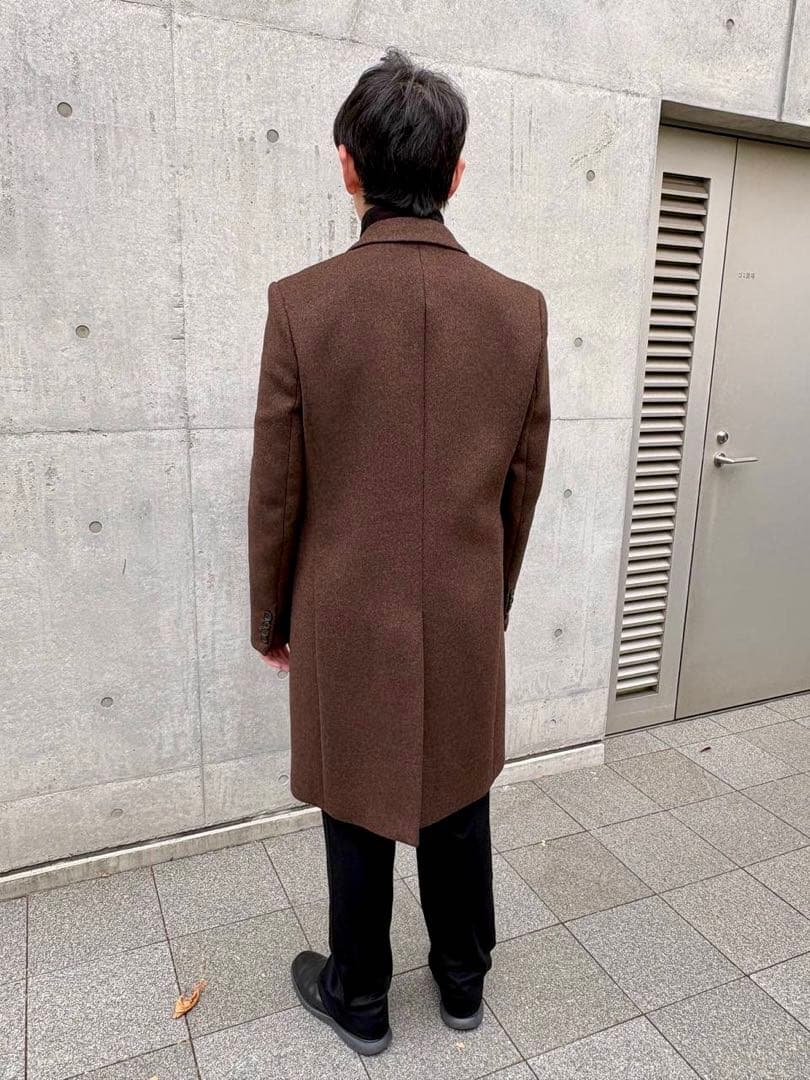 Acne Studios GAVIN ウールブラウン チェスターコート メンズ