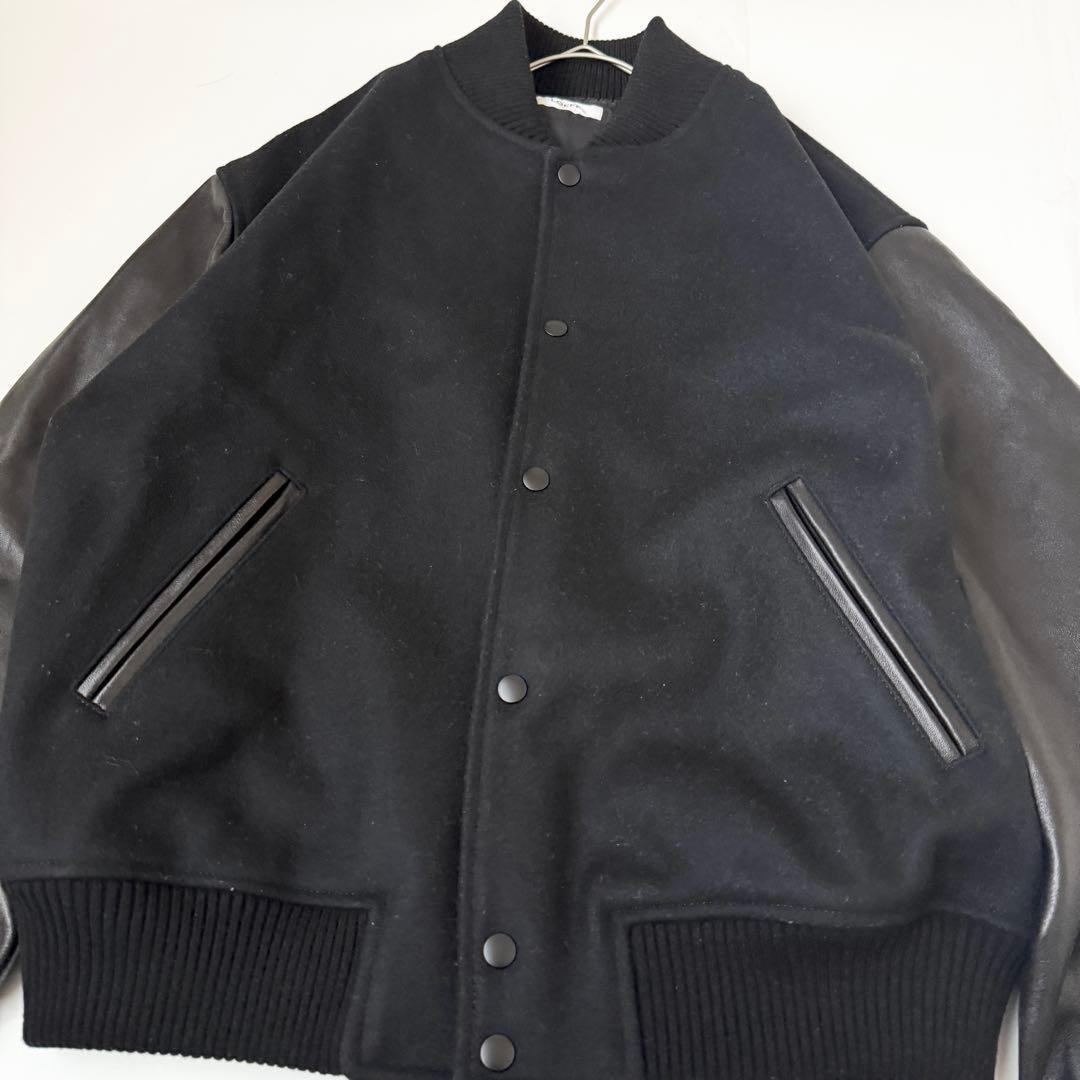 LOEFF ラムレザースリーブ メルトン スタジアム ジャンパー　サイズ1