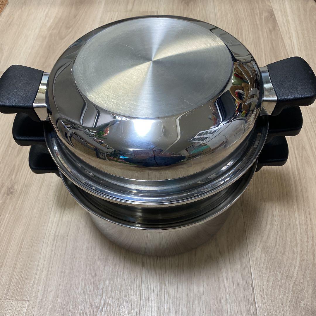 Amwayアムウェイ蒸し器 IH対応 3段ステンレス鍋セット 4点セット