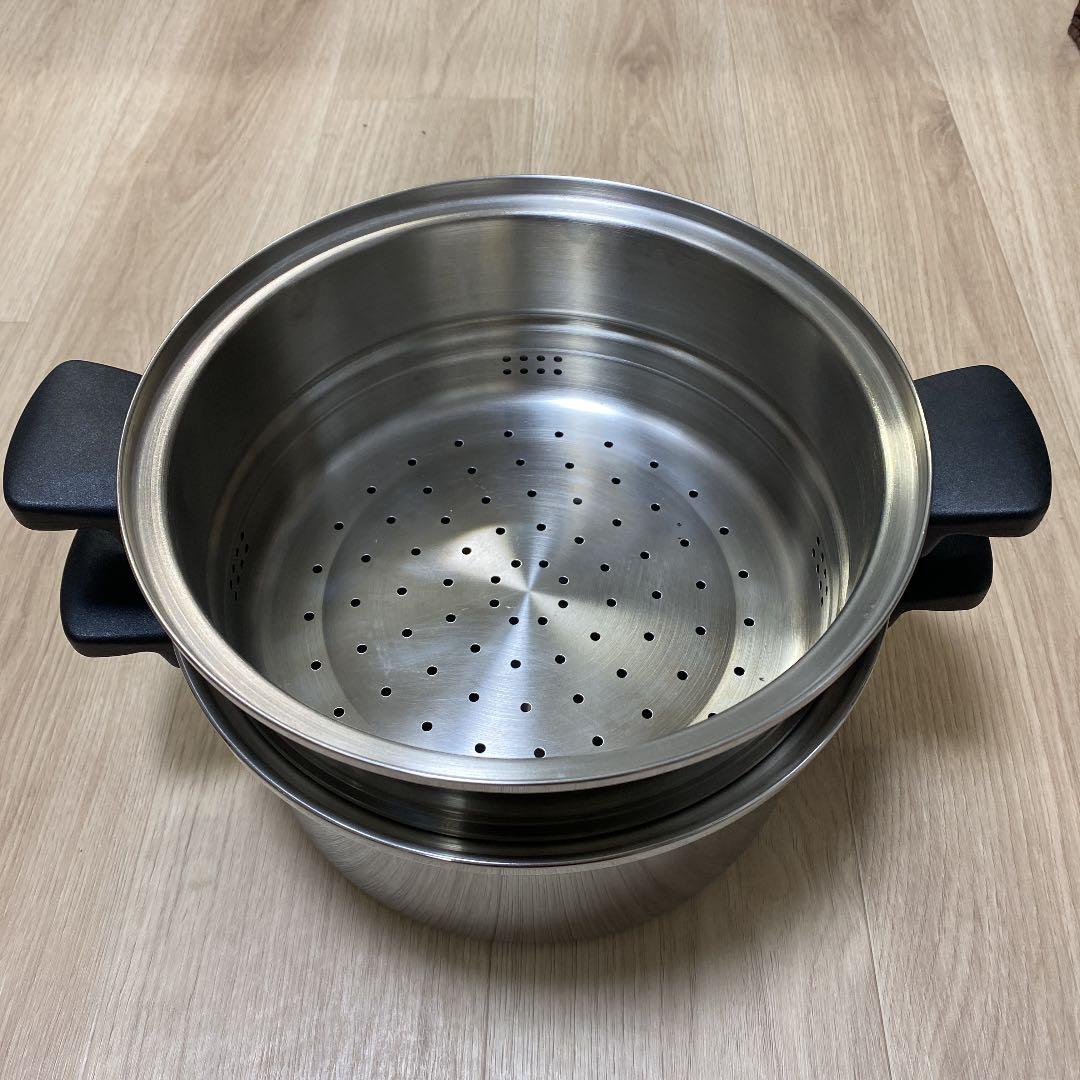 Amwayアムウェイ蒸し器 IH対応 3段ステンレス鍋セット 4点セット