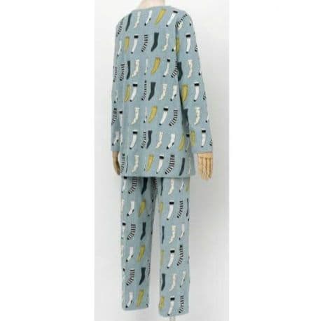 新品タグ付き マタノアツコ ワコール パジャマ ルームウェア 靴下 ブルー LL