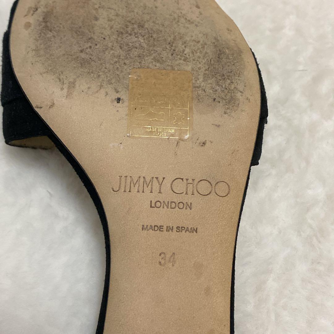 極美品✨ジミーチュウ クリスタル バッグ ミュールサンダル スエード 黒