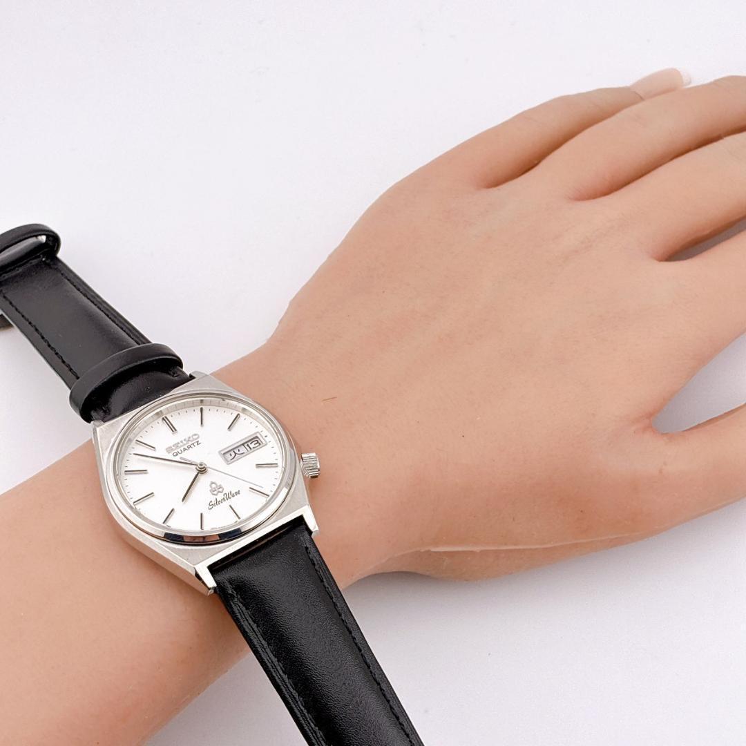 電池交換済】SEIKO SilverWave 腕時計 新品ベルト デイデイト