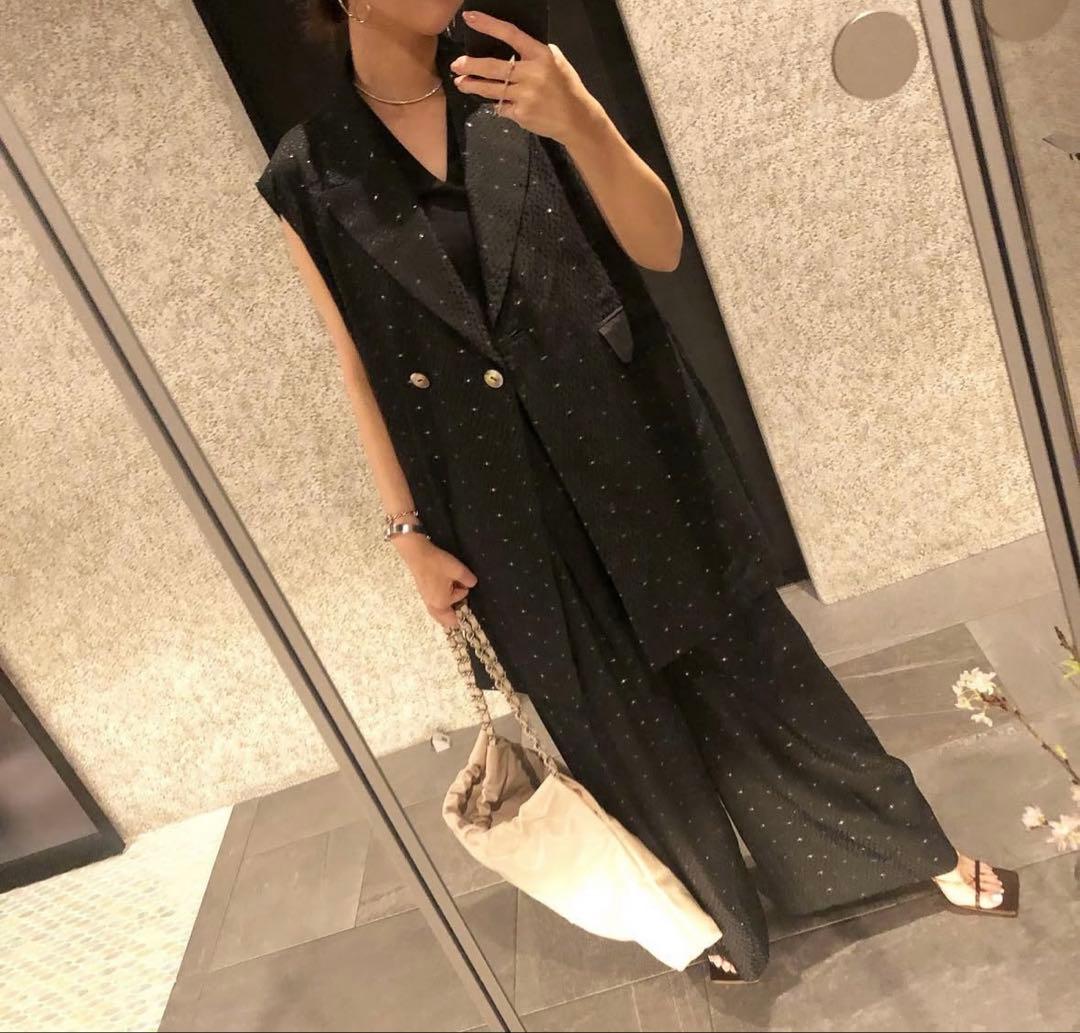 yori shiroconラメチップバギーパンツ36