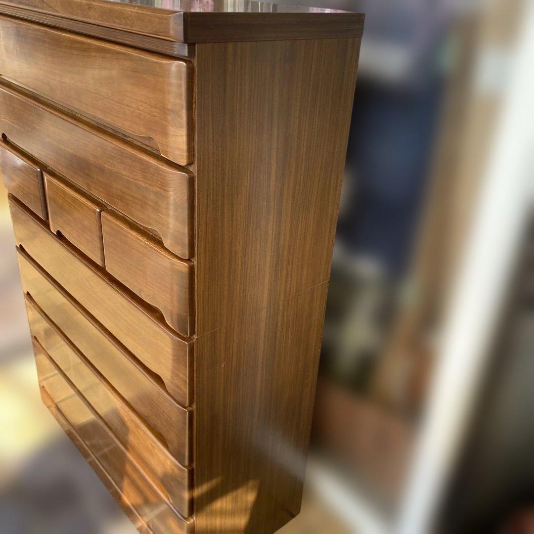 木製ブラウンチェスト 8引き出し 7段 S K - メルカリ