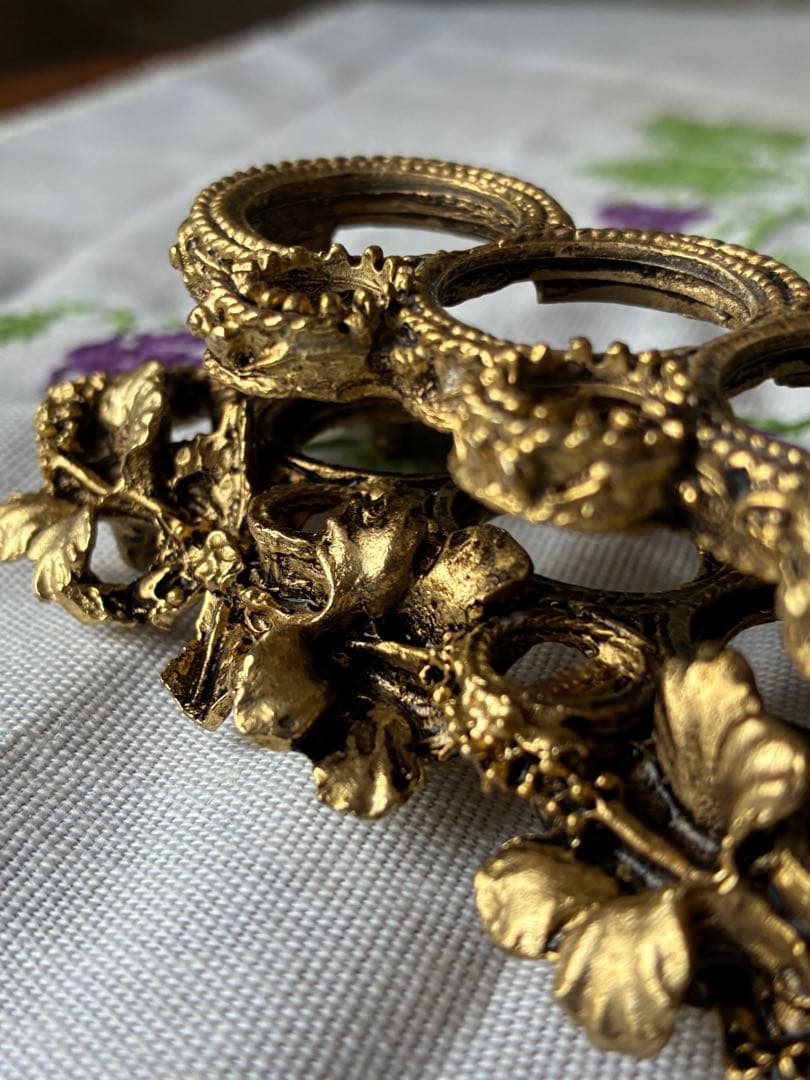 フランス　アンティーク　オルモル　リップスティック　ブラシ　ホルダー　真鍮　レア