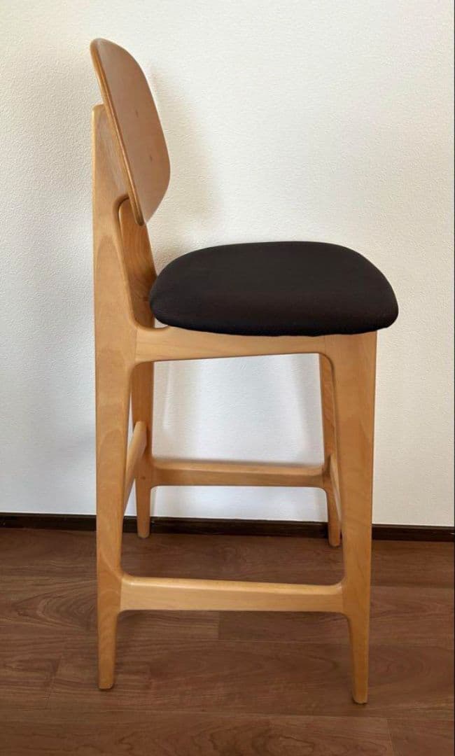 ナチュラル木製バースツール2脚セット
