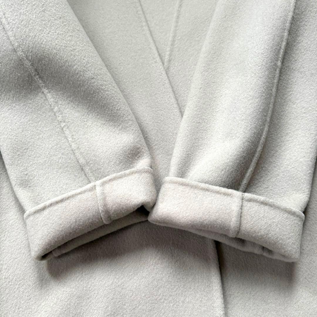 セオリー カシミヤダブルフェイスロングコート ノーカラー ガウンコート ベージュ