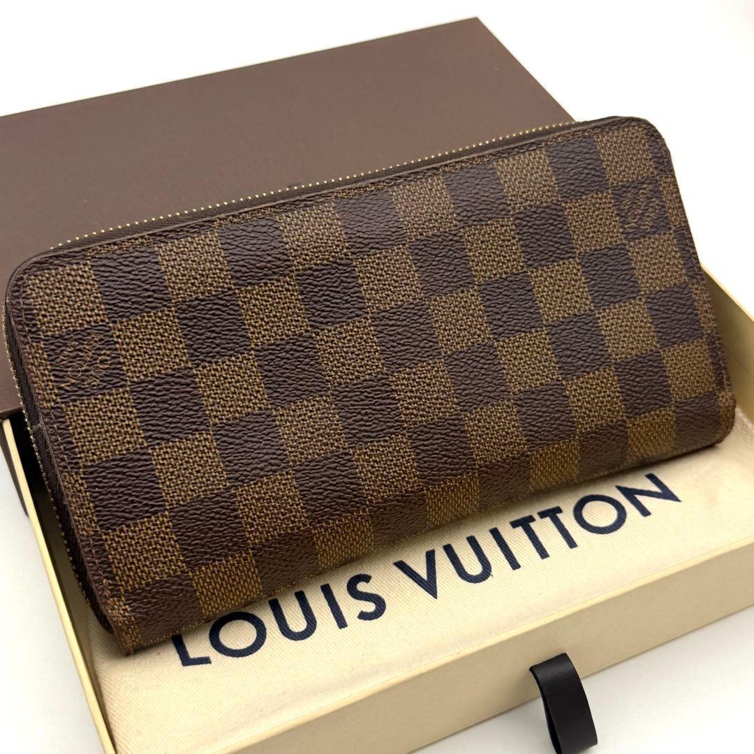 ルイヴィトン ダミエ エベヌ ジッピーウォレット ローズバレリーヌ 長財布