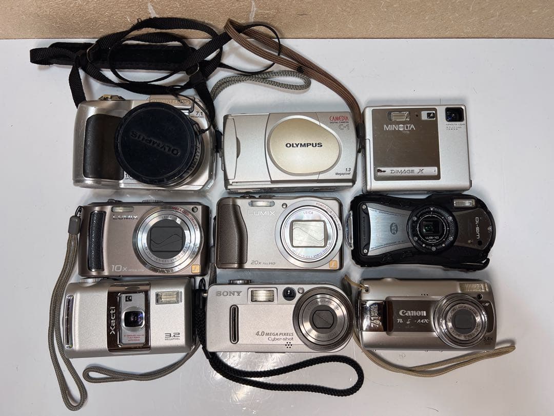 コンパクトデジタルカメラ9台セット、ジャンク品