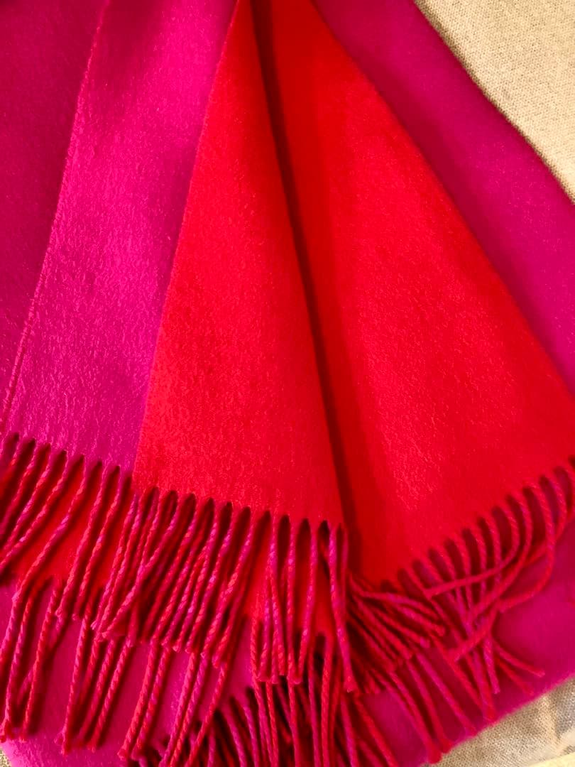 【美品】大判HERMES カシミヤ リバーシブルストール マフラー