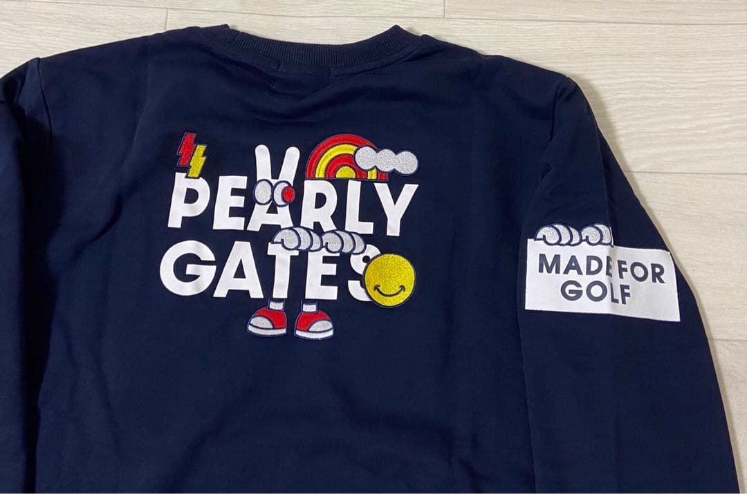 新品 正規品 パーリーゲイツ どうしちゃった スウェット日本製 黒 サイズ5 L