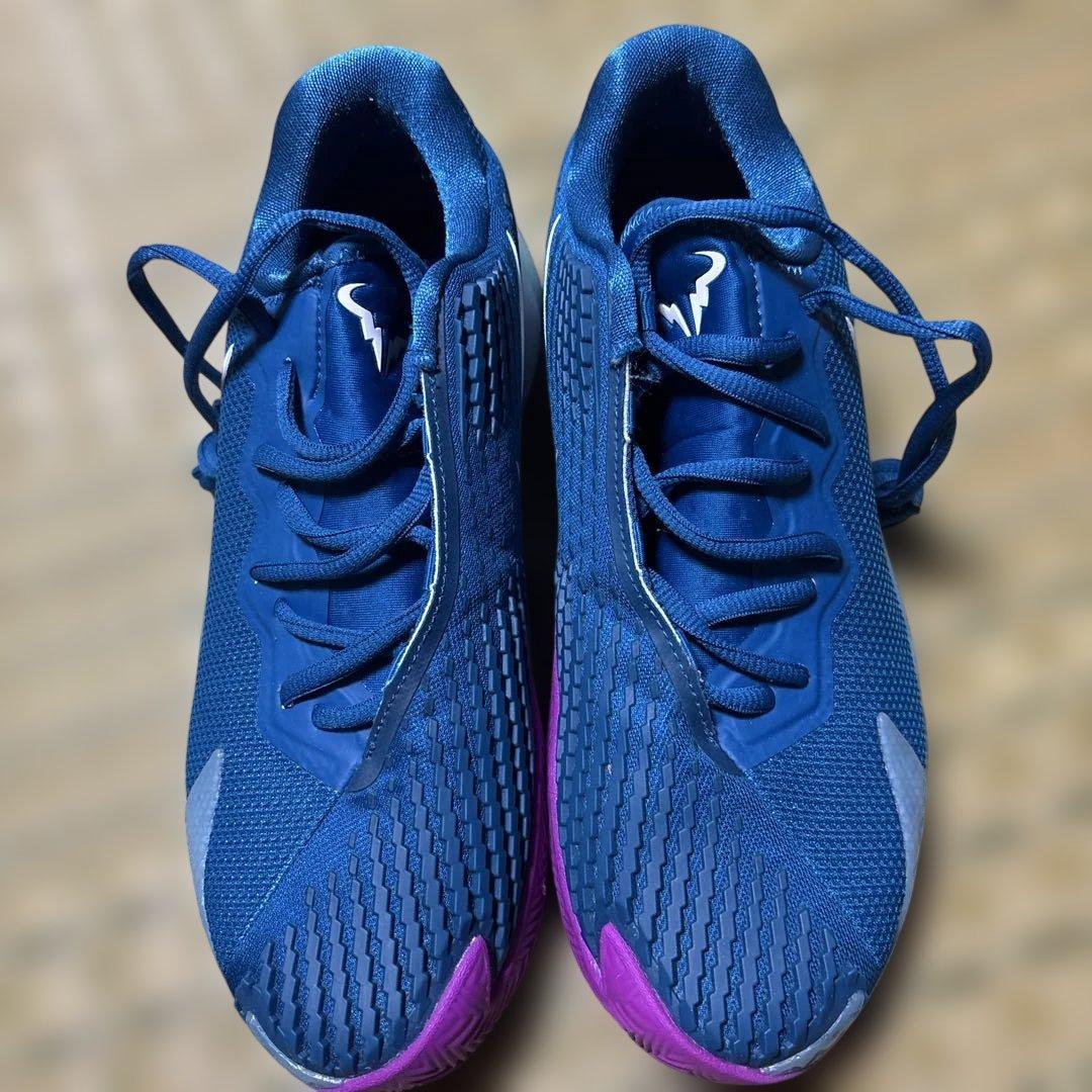 値下げ【ナダル】Nike テニスシューズ ネイビー/パープル　25cm