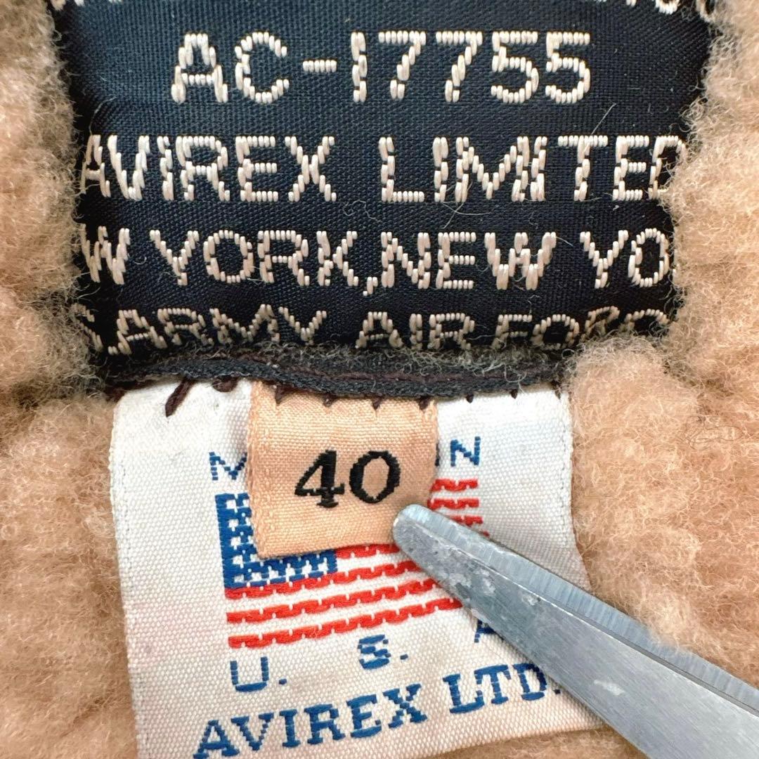 AVIREX B-6 フライトジャケット 40 USA製 ムートン 90s