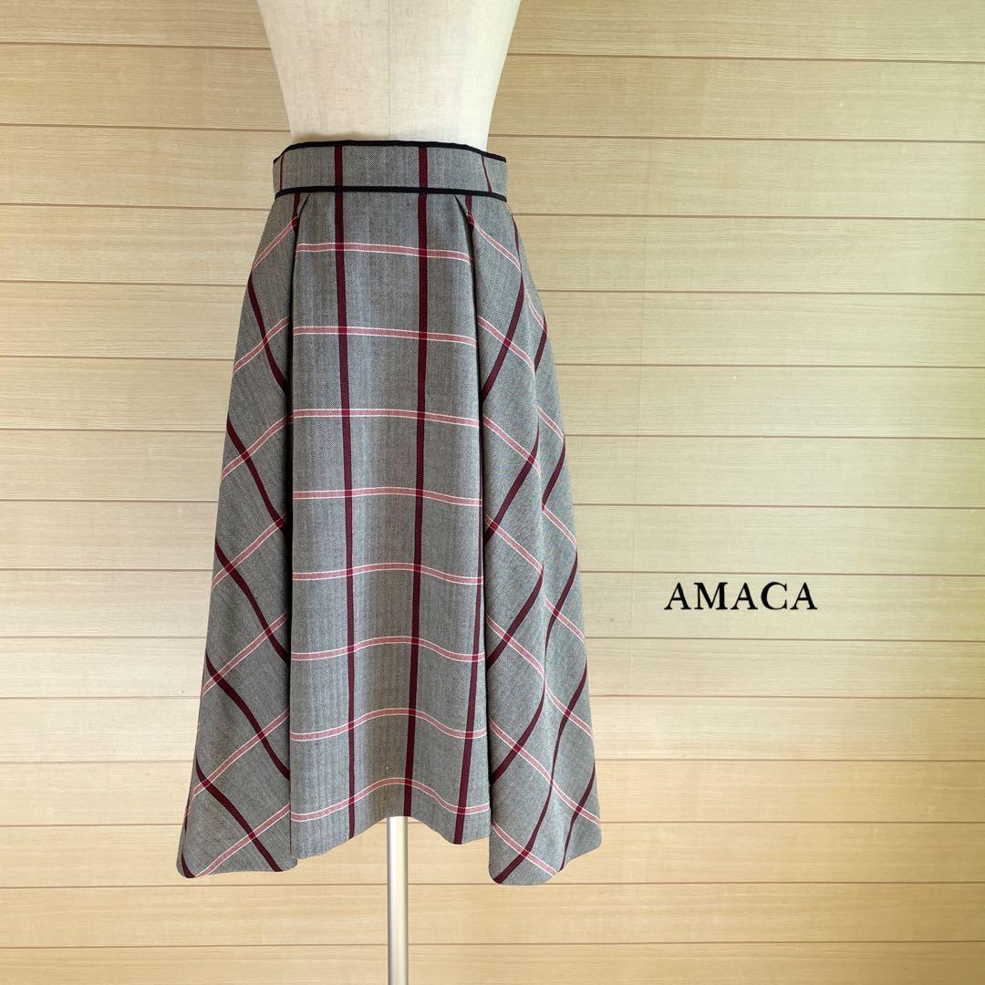 Monica check pleats mini skirt beige