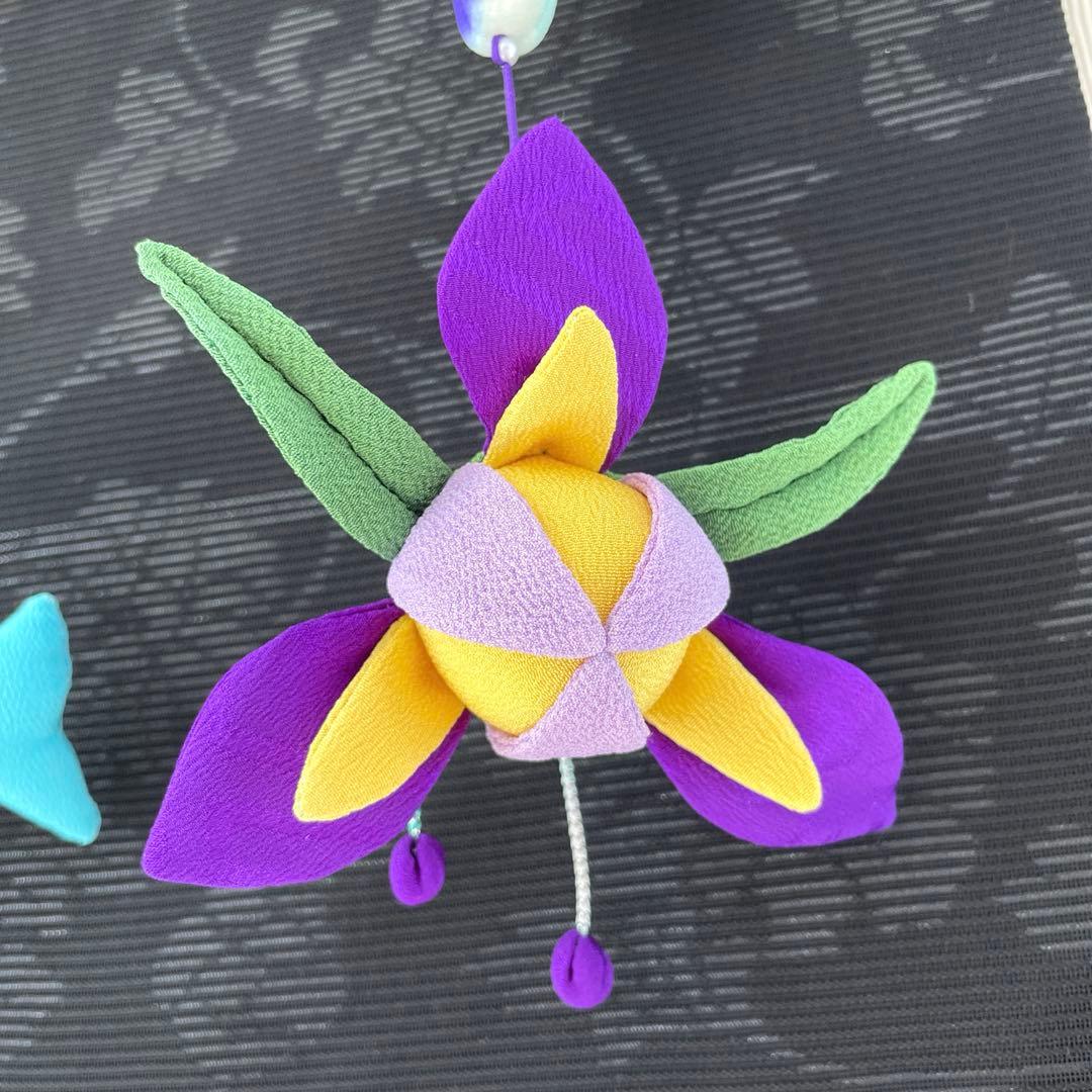 140 ちりめん細工　端午の節句タペストリー　吊るし飾り　古布