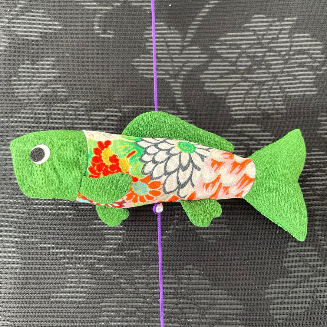 140 ちりめん細工　端午の節句タペストリー　吊るし飾り　古布