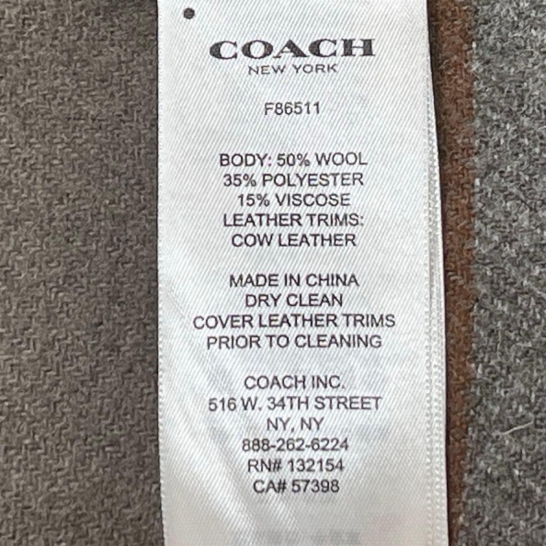 『COACH コーチ』ダッフルコート メルトン ジップアップ ネイビー フード