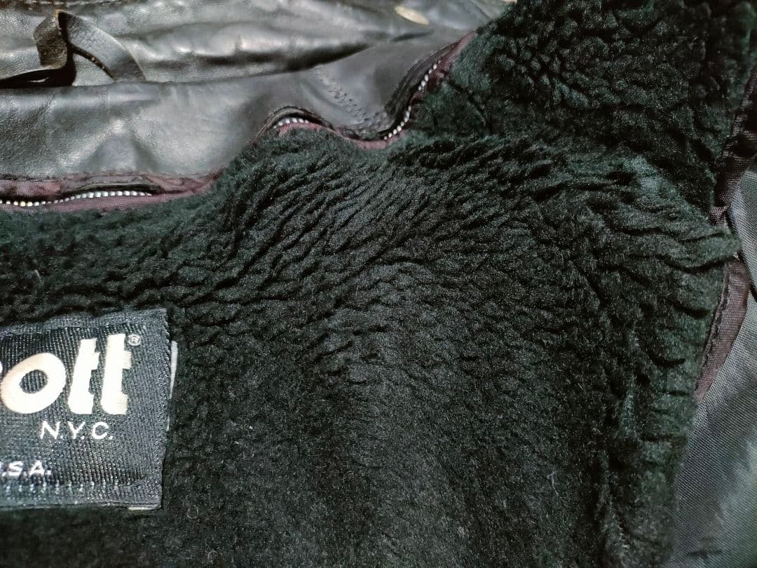 美品 Schott純正 ボアインナーライナー サイズ34 ブラック - メルカリ