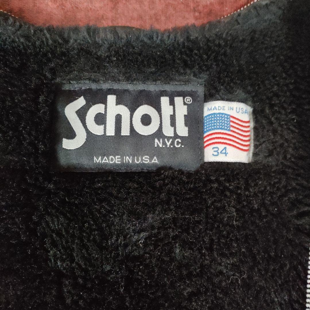 美品 Schott純正 ボアインナーライナー サイズ34 ブラック - メルカリ
