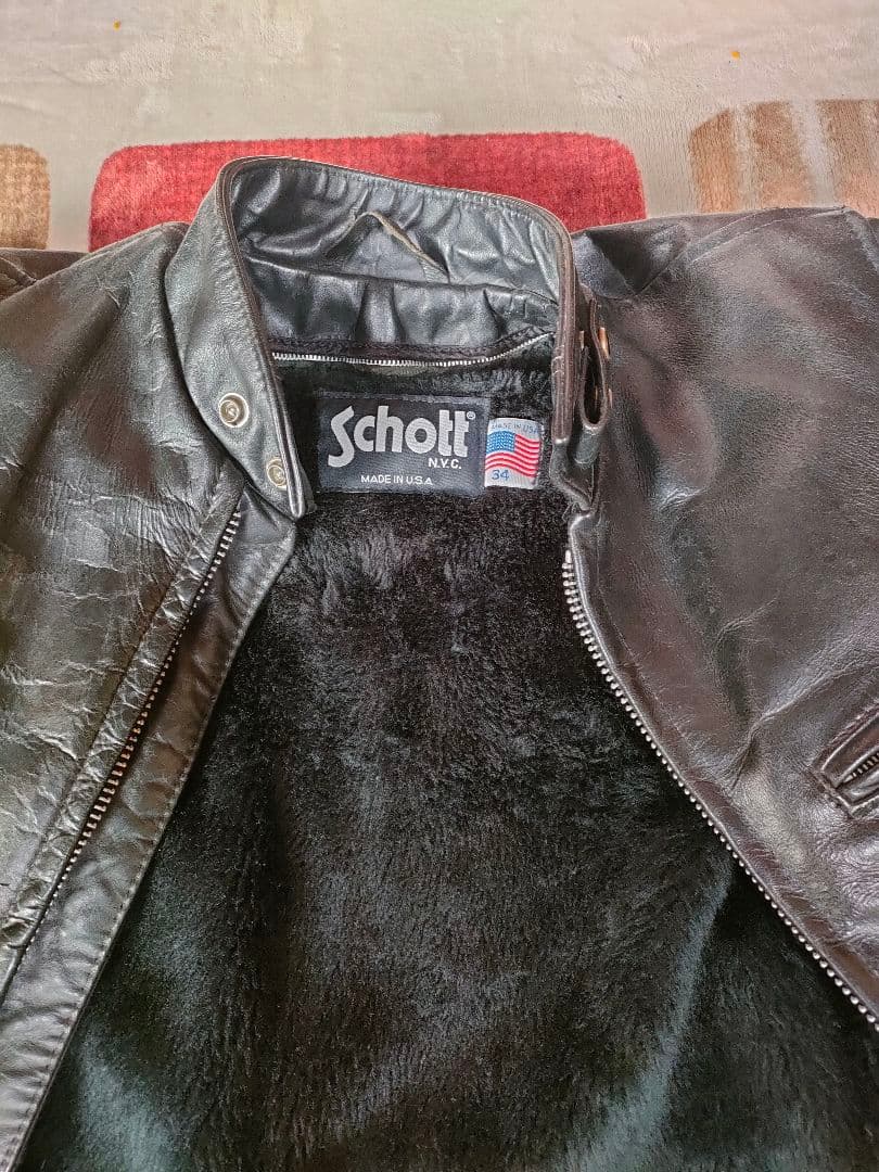 美品 Schott純正 ボアインナーライナー サイズ34 ブラック - メルカリ