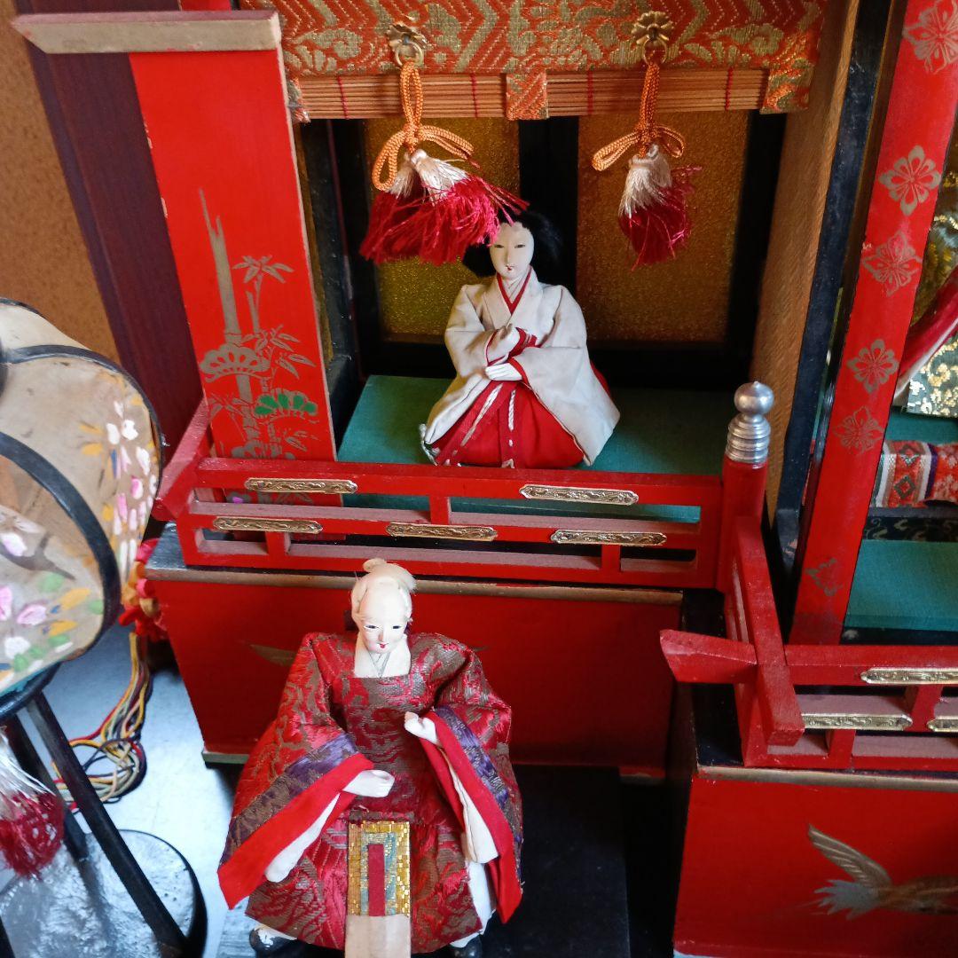 お値下げ♥雛人形 御殿飾り 伝統的な雛人形セット 昭和30年レトロ