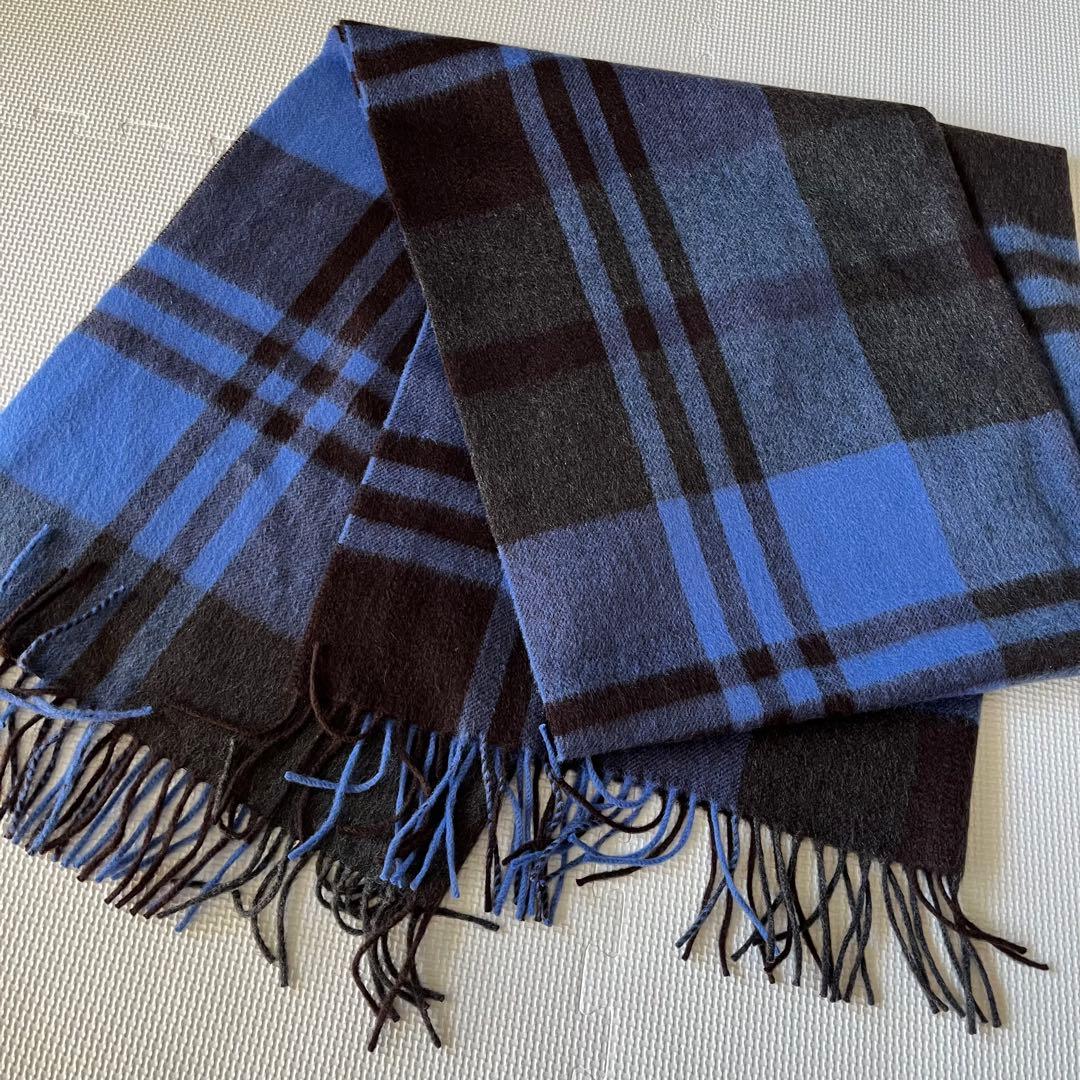 極美品 Joshua Ellis カシミヤ大判ストール 190×70 英国製