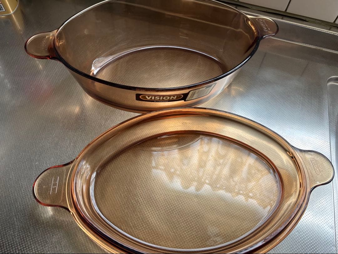 岩城ガラス　VISION 蓋付き楕円形鍋　3.5ℓ