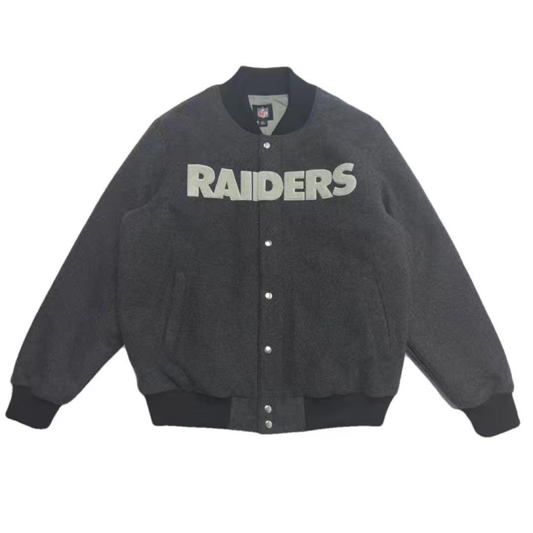 NFL ラスベガス レイダース チャンピオン 刺繍 スタジャン ジャケット XL