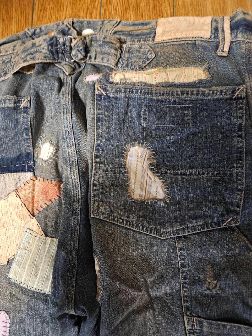 送料無料/超美品DOUBLE RLクレーパッチワーク/ヴィンテージデニム34