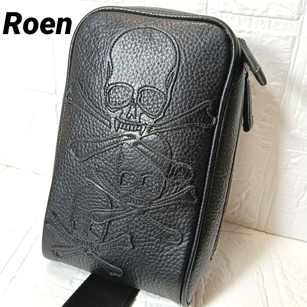 Roen ボディバッグ ショルダーバック スリング トリプルスカル レザー