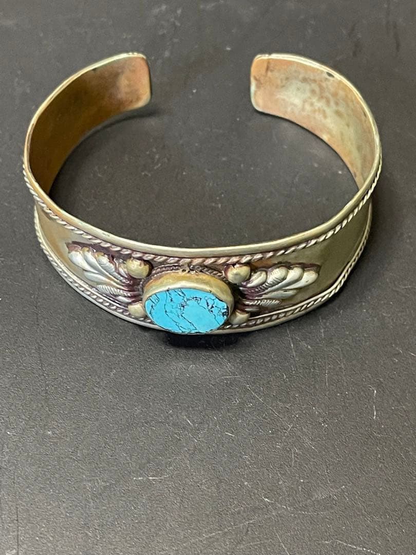 〔bangle〕ターコイズ石　シルバー カフバングル