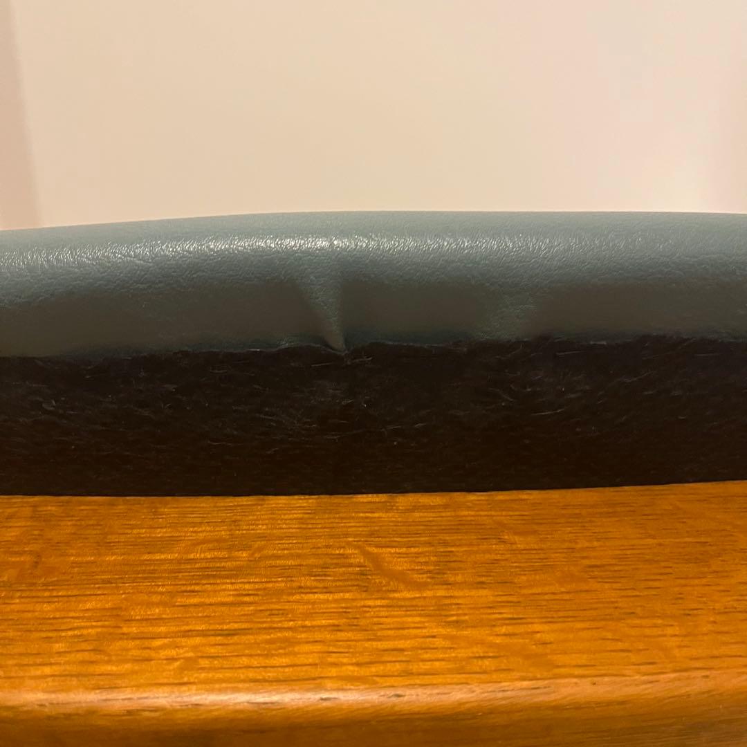 浜本工芸 ダイニングチェア 木製 椅子 ナラ材 北欧風 シンプル　緑　旧式