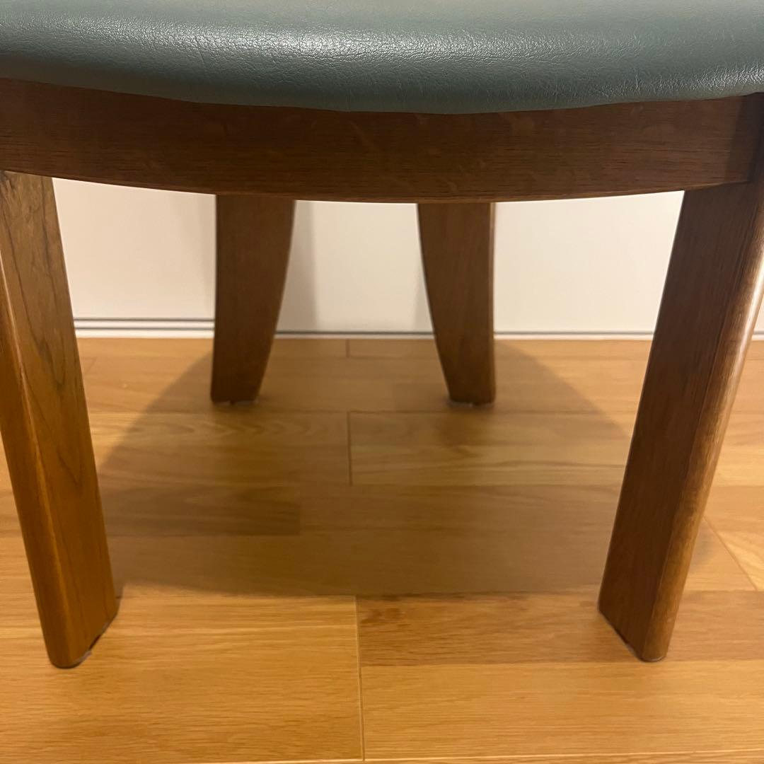 浜本工芸 ダイニングチェア 木製 椅子 ナラ材 北欧風 シンプル　緑　旧式