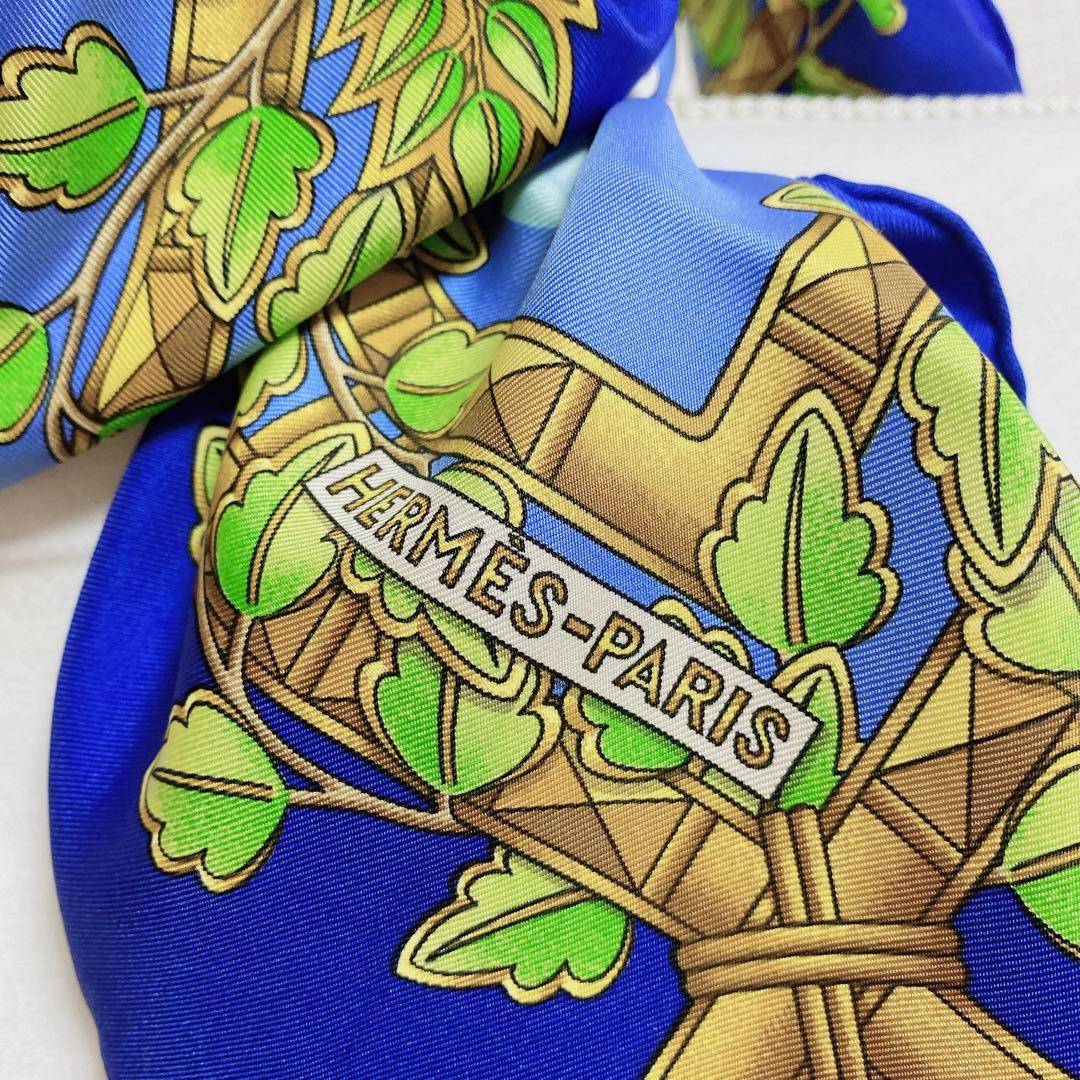 美品 エルメス HERMES スカーフ カレ90 United Nations 鳩柄 鳥柄