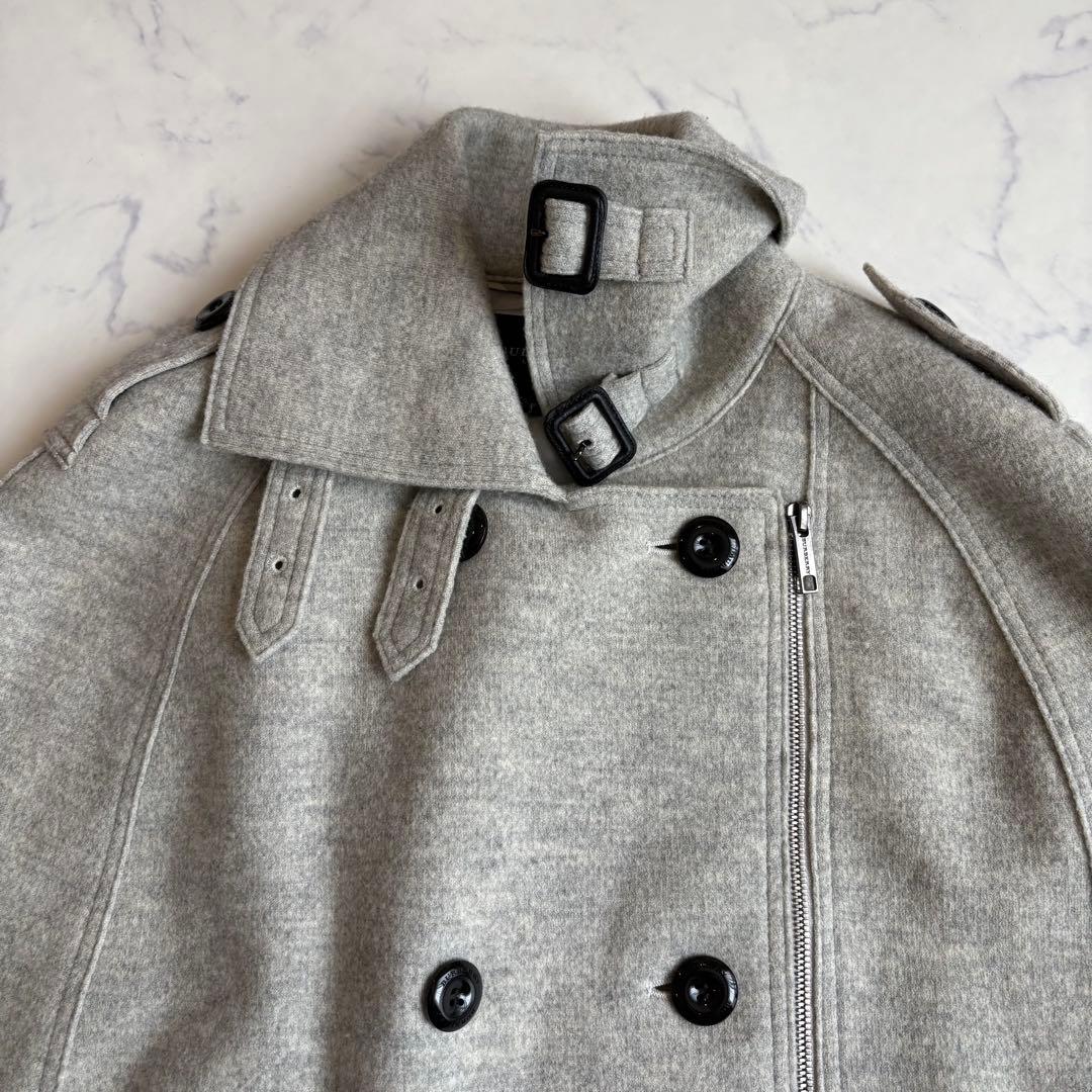 極美品 バーバリーロンドン ケープコート ポンチョ ウール Aライン フリー