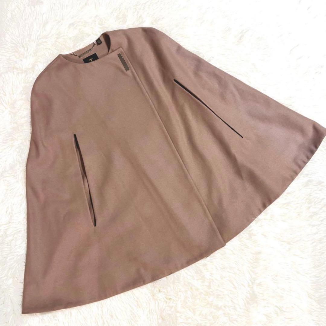 TED BAKER テッドベイカー ケープポンチョ ラップオーバー　ウール　茶色