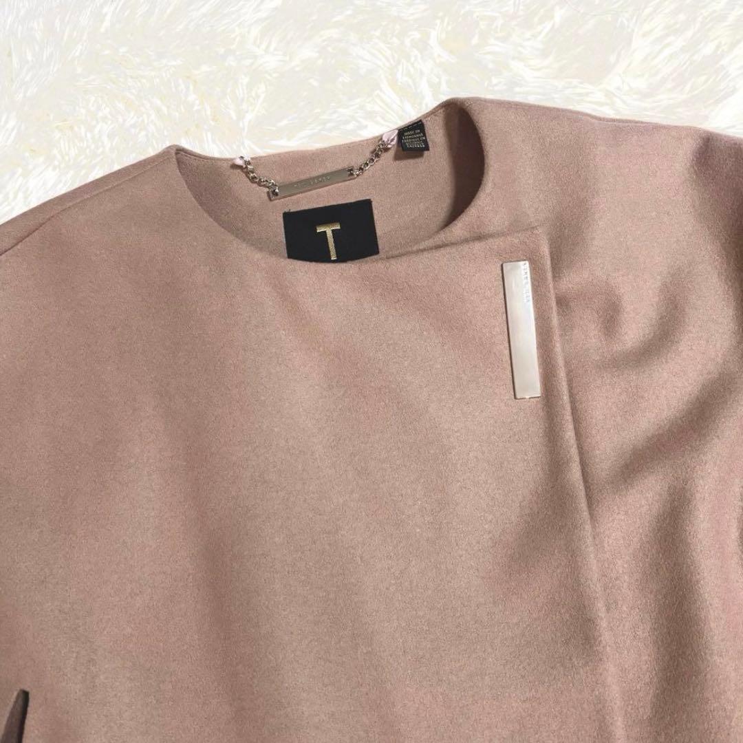 TED BAKER テッドベイカー ケープポンチョ ラップオーバー　ウール　茶色