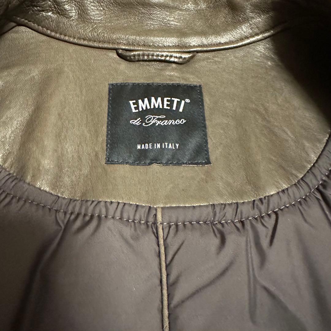 EMMETI 新品未使用タグ付き 羊革 ラムレザー ジャケット ブラウン