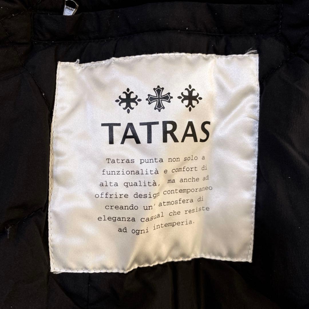 TATRAS ツィードロングダウンコート Aライン ビッグ襟 M相当