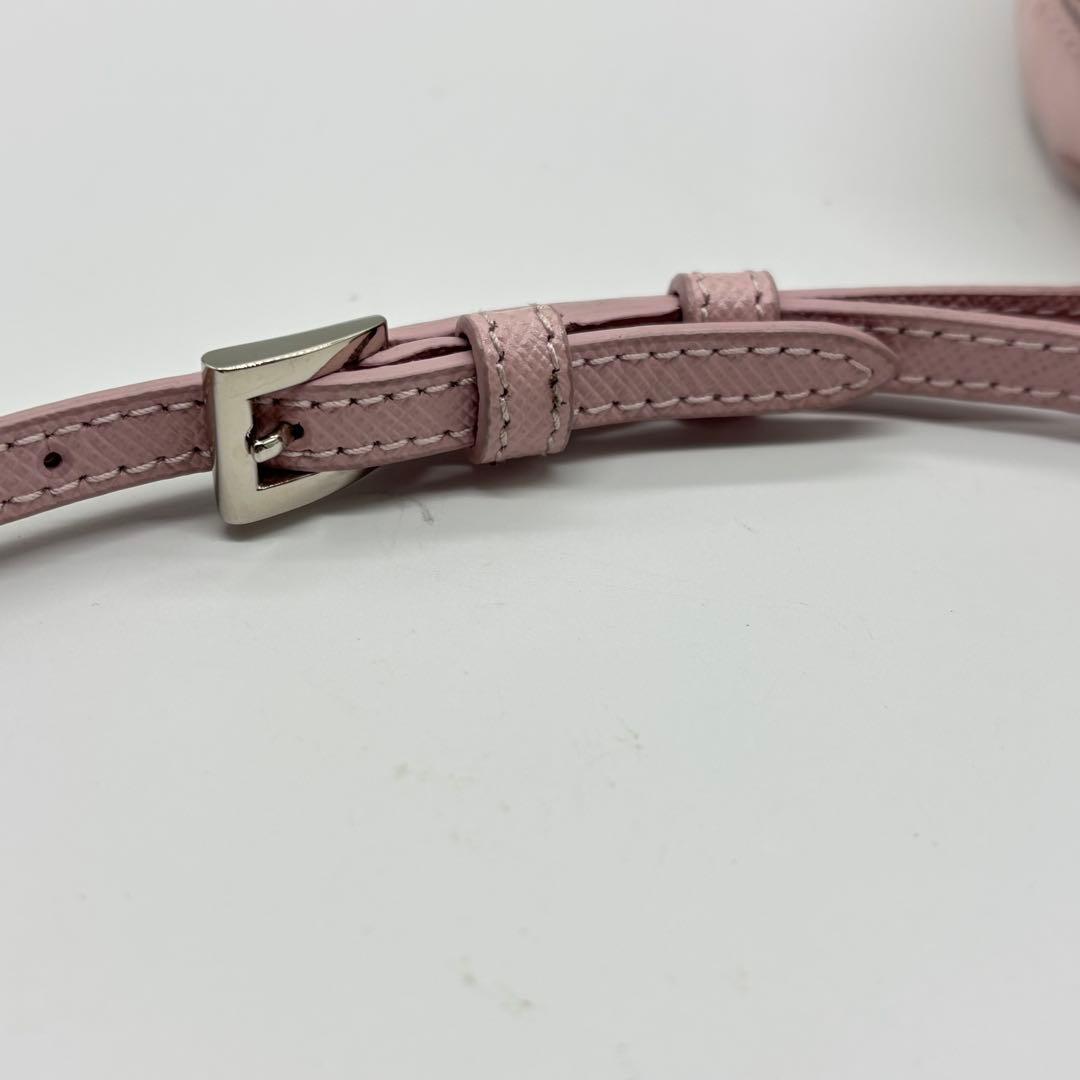 PRADA プラダ ピンク ナイロン ポーチ 三角プレート