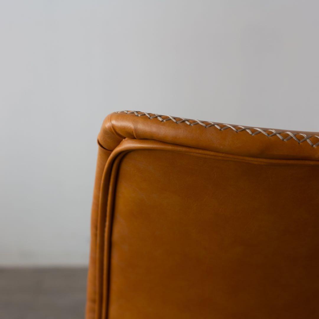 キャメル色ソフトレザー ダイニングチェア