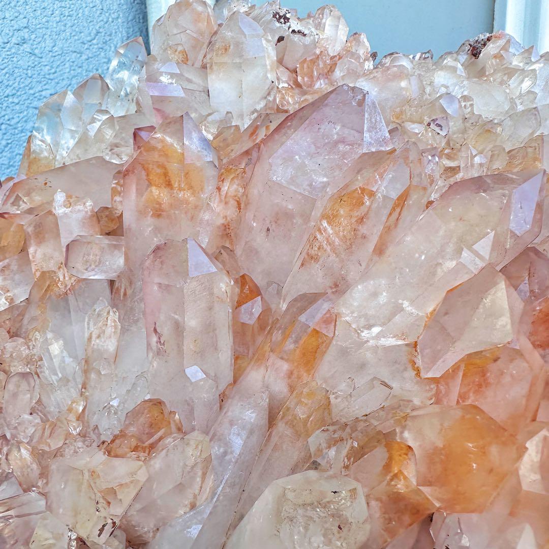 3,9kg】大きい水晶 ヒマラヤ産ピンククラスター 原石 特別価格/インド