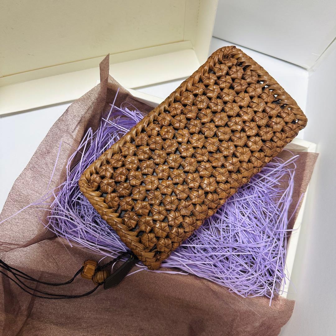 特選】山葡萄(やまぶどう) 長財布 六角花編み 最高級天然素材 バッグ