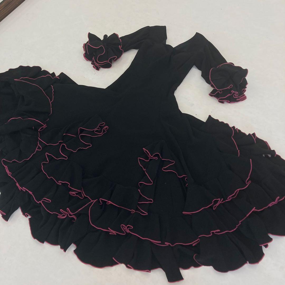 良品 フラメンコ衣装 ロングワンピース ティアード ロングドレス