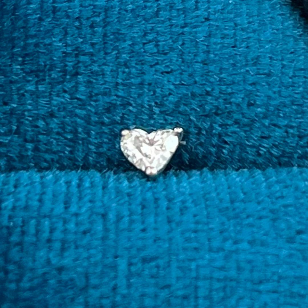 ピンクの猫さん❣️プラチナ ハートシェープカットダイヤ ピアス(片耳)