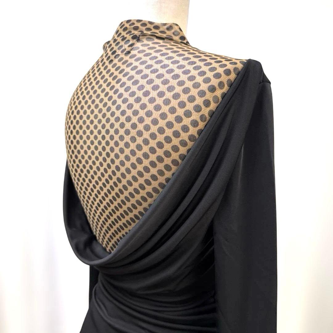 6262★ジェドール★XS 黒 背中ドレープ セットアップ 社交ダンス